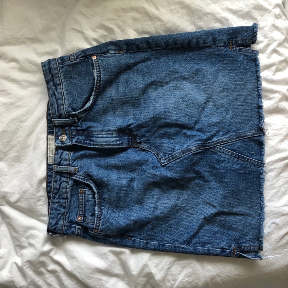 Free People High Waisted Denim Mini Skirt